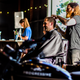 Progressive Insurance was on hand to provide clean up haircuts while maybe slightly pitching motorcycle insurance.